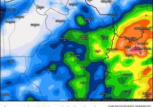 🌧مجموع بارش ۷۲ ساعت آینده خروجی لحظاتی پیش هواشناسی آمریکا مدل gfs